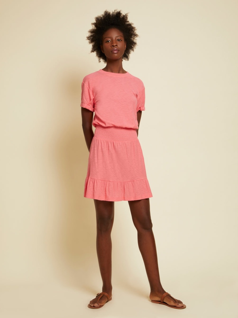 Nation LTD. Moxie Easy T-Shirt Dress. Strawberry Shake. Size Small.